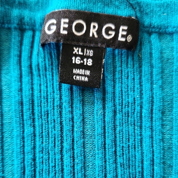 George Turquoise Ribbed Knit Top - Picture 3 of 4